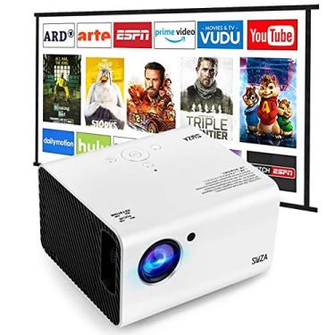 Imagem de Projetor portátil, SWZA Native 1080P para Home Theater/Outdoor Movie, projetor de vídeo compatível com TV Stick, HDMI, USB, smartphone [tela de 100" incluída]