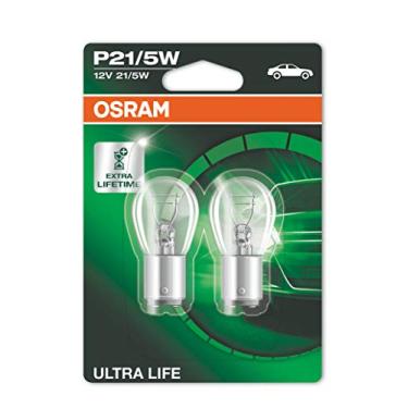 Imagem de OSRAM Ultra Life P21/5W de freio, traseira e luz de inversão 7528ULT-02B de longa duração em bolha dupla