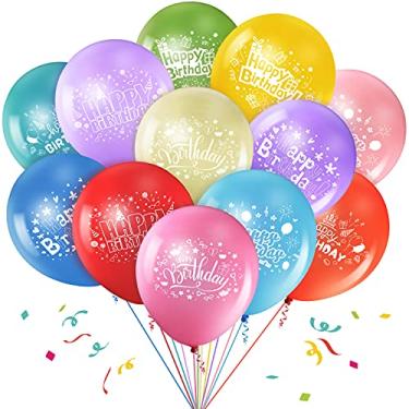 Imagem de Balões de látex coloridos de 30,5 cm de 30,5 cm, balões de cores sortidas multicoloridas arco-íris festa de aniversário decoração de arco para meninos meninas chá de bebê colorido suprimentos de festa