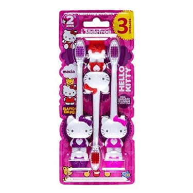 Imagem de JADEPRO Escova Dental Jadepro Infantil Hello Kitty Com Ventosa Macia C/ 3