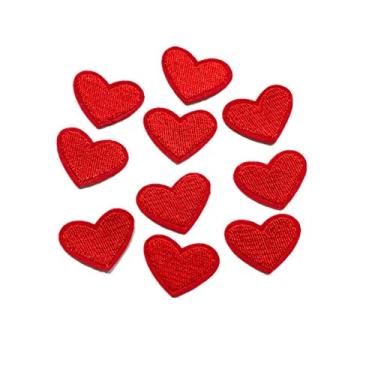 Imagem de Yliping 10 peças apliques bordados padrão de corações vermelhos costurar ferro em crachás bordados para bolsa jeans chapéu camiseta faça você mesmo apliques decoração de artesanato