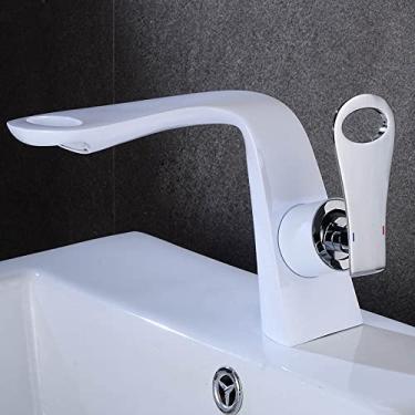 Imagem de Torneira para lavatório Banheiro quente e frio Torneira misturadora preta Monocomando para pia Torneira misturadora para lavatório montada no convés, tamanho único