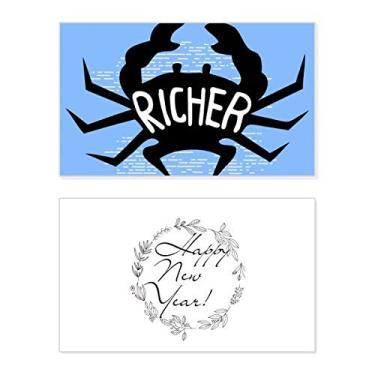 Imagem de Caranguejo Negro Contorno Natural Ano Novo Festival Cartão Bless Mensagem Presente