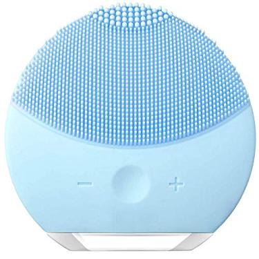 Imagem de Massageador De Rosto Esponja Vibratória Esfoliante Recarregável Azul