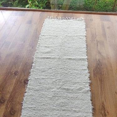 Imagem de Kit 2 Tapetes Passadeira Algodão Cru Peludo Quarto 50 x 1,50