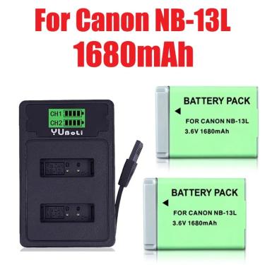 Imagem de Carregador de bateria para Canon PowerShot  NB  13L  NB-13L  1680mAh  G5X  G7X  G9X  G7  X Mark II
