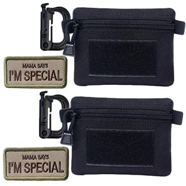 Imagem de Bolsa tática para chaveiro – Organizador de bolso militar tamanho mini para cinto EDC como porta-moedas, porta-cartões de identificação, chave de carro, capa de cintura, carteira para fone de ouvido