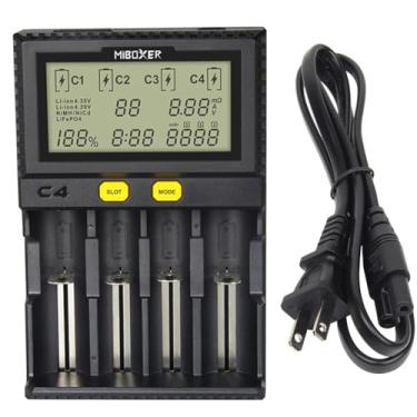 Imagem de LGIDTECH MiBOXER 18650 Battery Charger 4 Slot with Car Charging Port LCD Display for AA AAA C 26650 16340 18500 18350 17670 RCR123 Li-ion/IMR/INR/ICR/Ni-MH/Ni-Cd/LiFePO4 Rechargeable Batteries Y