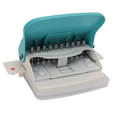 Imagem de Perfurador de Papel Portátil Com 10 Furos, Borda Incisiva de Corpo de Metal para Documentação de Encadernação, para Escritório, Ferro/plástico, 11,2 X 11,4 X 9 Cm (Azul claro
