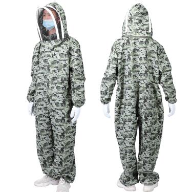 Imagem de Terno Apicultor Duplo Com Luvas Xl, Traje de Abelha de Uma Peça, Roupas Ive para Apicultores, Camadas de Apicultura para Ulti Ion (Um par de luvas tamanho XL + traje de abelha)
