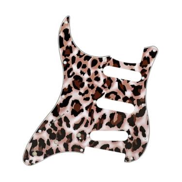 Imagem de 11 furos para guitarra canhota Strat Pickguard SSH placa de risco para Stratocaster estilo 1 camada branca type8