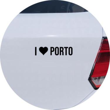 Imagem de Adesivo de Carro Eu Amo Porto - I Love Porto - Cor Marrom - Melhor Ade