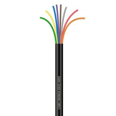 Imagem de Cabo Manga 8X22 Awg - Sem Blindagem Preto - 1 Metro - Cirilo Cabos