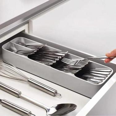 Imagem de Porta Talheres Organizador Compacto Com 5 Cavidades Cozinha - ORGANIZA