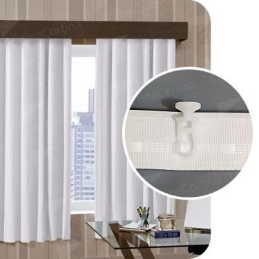 Imagem de Cortina Blackout Corta Luz Plástico PVC Trilho Suisso 4,00x2,50m Branc