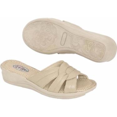 Imagem de Tamanco Sandália Linha Senhora Conforto Feminina Casual Resistente - J