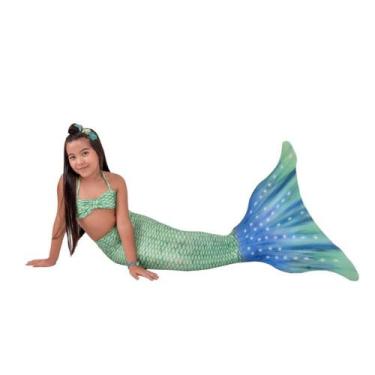 Imagem de Cauda de Sereia Infantil e Adulto Com Monofin Com Biquini e Proteção U