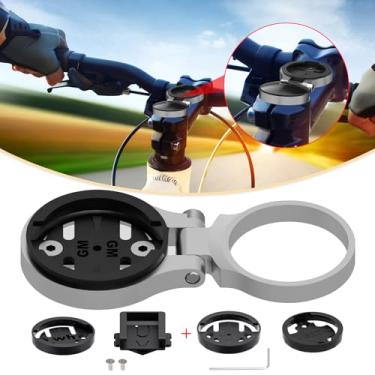 Imagem de Suporte de haste frontal para bicicleta - Suporte ajustável para haste de bicicleta compatível com Wahoo Elemnt, Garmin Edge, Bryton Rider, Stages Dash, Hammerhead Karoo e mais para computadores de