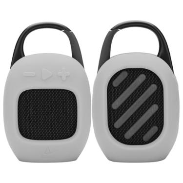 Imagem de TXEsign Capa de silicone compatível com JBL Clip 5 - Alto-falante Bluetooth portátil com suporte para JBL Clip 5 (cinza)