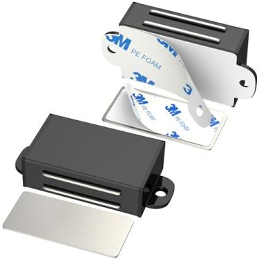 Imagem de Jiayi Trava magnética de armário com 2 unidades de trava magnética autoadesiva para porta de armário de aço inoxidável trava magnética de armário para cozinha armário magnético para gaveta