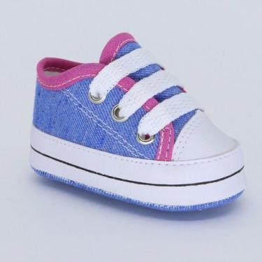 Imagem de Sapatinho De Bebe Recem Nascido Tênis Star Menina - Nenê Baby, 13/14, 