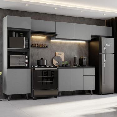 Imagem de Armário de Cozinha Completa 340cm Cinza Nice Madesa 01 XV