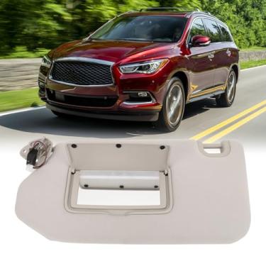 Imagem de Substituição viseira de sol do lado esquerdo do motorista, resistente e longa vida útil de substituição com espelho, viseira solar para QX60 2013‑2018 Left Hand Drive JX35 2012‑2013 R52