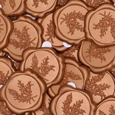 Imagem de SHOWIN Adesivos de selo de cera - ouro cobre, ótimo para convites de casamento, envelopes de cartões, cartas de caracol, pacotes de vinho, ideias de presente de Natal, 100 peças