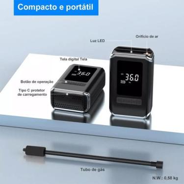 Imagem de Mini Compressor Ferramenta  Enchimento Elétrica  Bicicletas  Portátil 