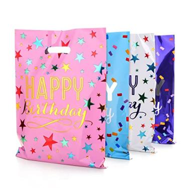 Imagem de PintreeLand Médio (17 x 25 cm) Sacos de lembrancinha de festa de feliz aniversário, 40 peças, sacos de plástico para crianças, bebês, meninas e meninos, presente de devolução de aniversário (estilo B