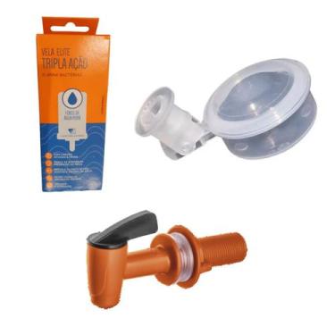 Imagem de Kit 01 un Vela Elite Tripla Ação  + 01 un Torneira Herc + 01 un Boia O