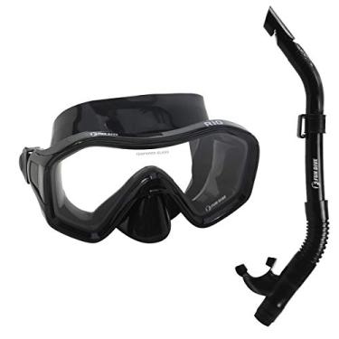 Imagem de Kit Rio Fun Dive - Mascara E Snorkel - Mergulho E Pesca Sub (Preto)