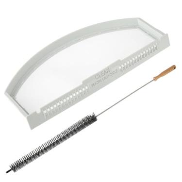 Imagem de EPLZON WE03X23881 Filtro de tela de fiapos de aço inoxidável com escova de limpeza de substituição para GE/Hotpoint Dryer GTD65EBSJ3WS GTD33EASK0WW GTD42EASJ2WW GTD42GASJ2WW GTD45EASJ2WS