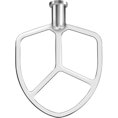 Imagem de Batedeira plana de aço inoxidável de substituição para kitchenAid de 5 a 6 qt, acessórios de batedeira com suporte para tigela adequada para misturadores profissionais 5 Plus e 600 Seris, resistente e