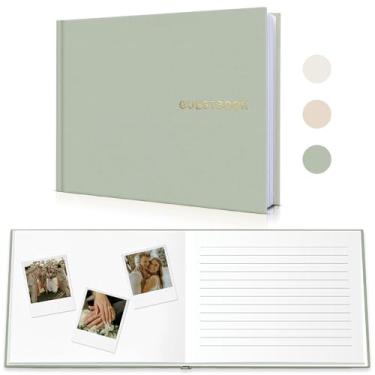 Imagem de WeddingGiftsWedding Livro de visitas de casamento de linho elegante - Livro de visitas Polaroid para recepção de casamento, chá de bebê, chá de panela e eventos especiais - 100 páginas em branco para
