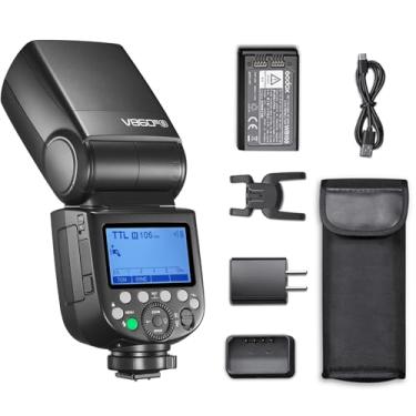 Imagem de Godox V860III-S para câmera Sony Flash Speedlite 7.2V/2600mAh bateria Li-ion, 2.4G sem fio HSS 1/8000 1.5s Tempo de reciclagem Luz de modelagem LED de 10 níveis para câmeras Sony (V860II-S atualizado)