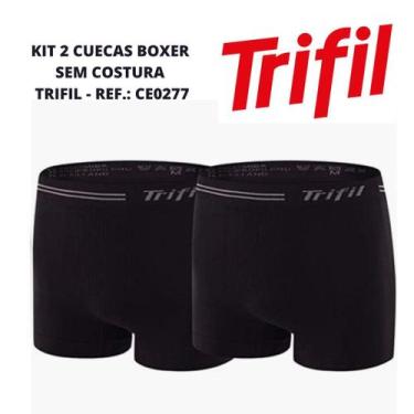 Imagem de Kit c/ 2 cuecas boxer Trifil Ref.: 0277, Preto, Preto, GG
