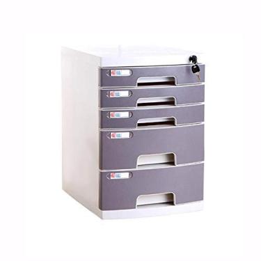 Imagem de VBNCUUIOPO Organizadores de gaveta para armazenamento de documentos, extensão de mesa, organizador de escritório com trava (plástico) 29,5 39,4 43 cm (tamanho: grande 5 camadas)