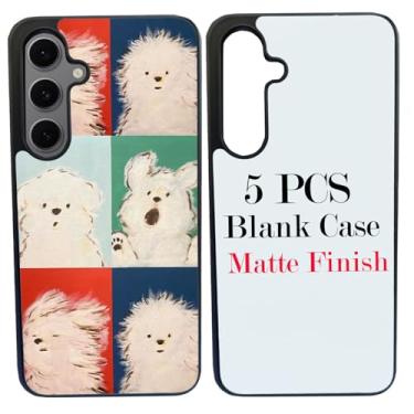 Imagem de JUSTRY Capa de telefone em branco sublimação 5 peças para Samsung Galaxy S24 FE, fácil de sublimar DIY 2 em 1 2D capa de borracha macia imprimível por transferência de calor capa de telefone +