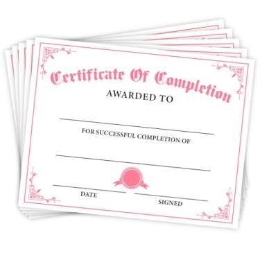 Imagem de 25PCS Certificados de Conclusão, Certificado de Conclusão de Curso de Treinamento para Professores Funcionários Escolares Estudantes Graduação Achievement Award, 21 x 27 cm