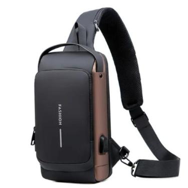 Imagem de Mochila de Ombro Transversal Compacta Unilateral USB Trava de Código R