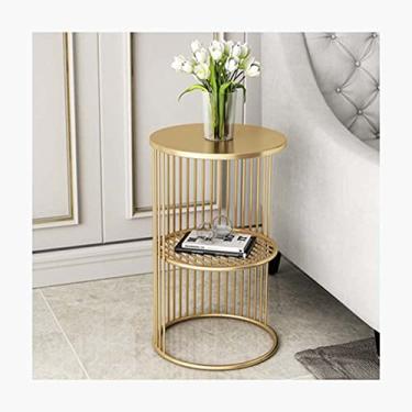 Imagem de Mesa de cabeceira inteligente, armário de cabeceira com gavetas, mesa lateral de sofá simples, mesa de canto criativa, luz de metal, mesa redonda pequena, mesa de cabeceira, espaço de armazenamento de