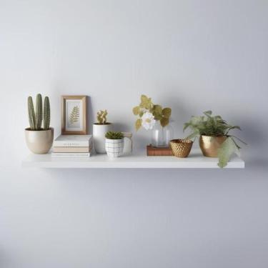 Imagem de Prateleira Reta MDF Branca 90x30cm com Suporte Invisível - Maclavi Móv