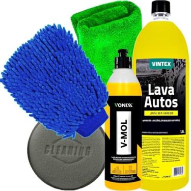 Imagem de Kit Shampoo Automotivo Lava Autos 1,5l Vintex V-mol 500ml Vonixx e Acessórios Karbox