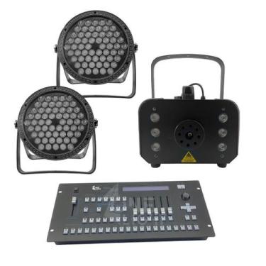 Imagem de Kit 2 Par Led 3 Em 1 + Máquina De Fumaça 1200W + Mesa Pilot - OneLight