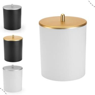 Imagem de Lixeira Decorativa 5 Litros com Tampa Cromada  Ideal para Cozinha, Ban