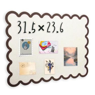 Imagem de Aitakatta Quadro de avisos de feltro recortado, alternativo de quadro de cortiça autoadesivo, quadros de avisos dobráveis de 78 x 61 cm para parede, quadro de pinos decorativos para casa, escritório