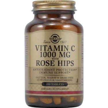 Imagem de Suplemento de vitamina C Solgar 1000mg com Rose HIPS 100 comprimidos