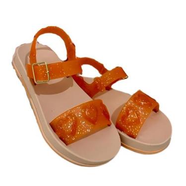 Imagem de Sandália Infantil Menina Kids Linha Confort - EcoBags, Laranja, 31/32