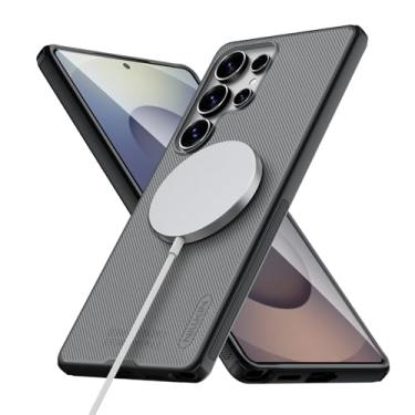 Imagem de Nillkin Capa magnética à prova de choque para Samsung Galaxy S25 Ultra Magsafe, [proteção de nível militar] [anti-arranhões e deslizamento] [compatível com MagSafe] Capa fina para S25 Ultra, preta